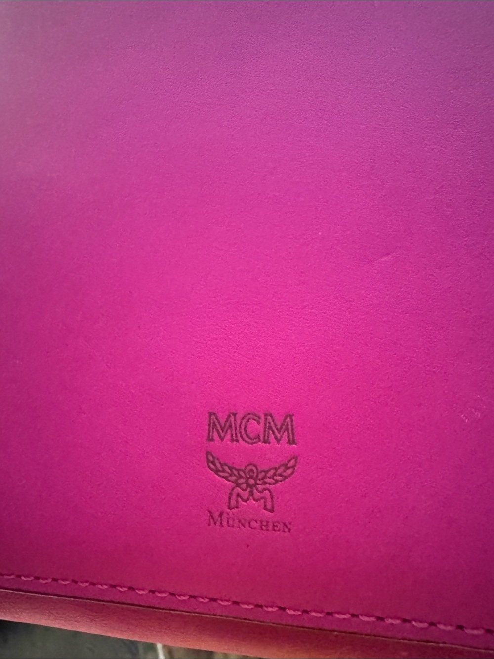MCM Authentic Pink Leather Gold Tone Metal Accents Shoulder Strap & Crossbody - Picture 7 of 16